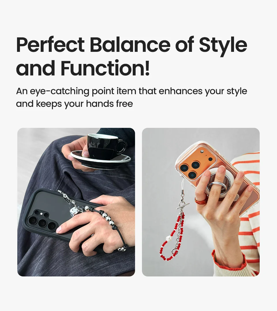 Phone Charm 2way Strap_Black_Silver Dice - Image 9